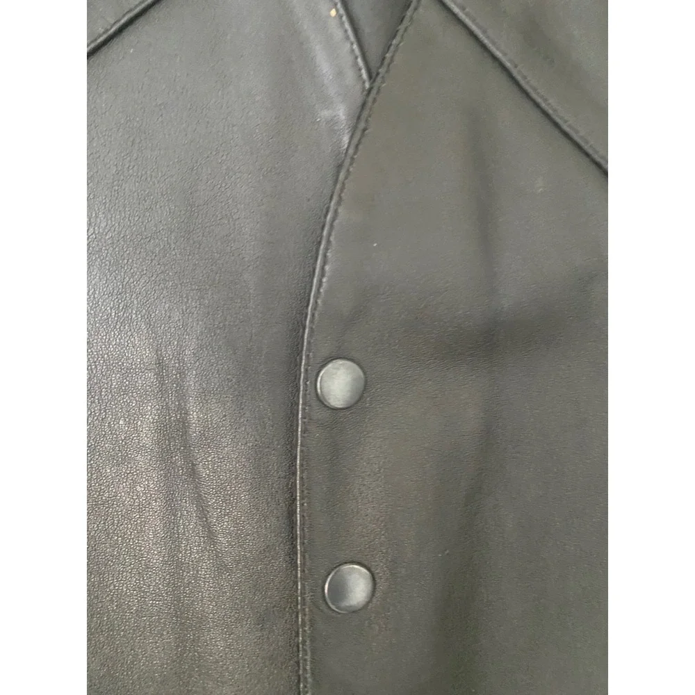 Katch Me Too West Mens Black Genuine Leather Western Snap Button Vest‎ XXXL
